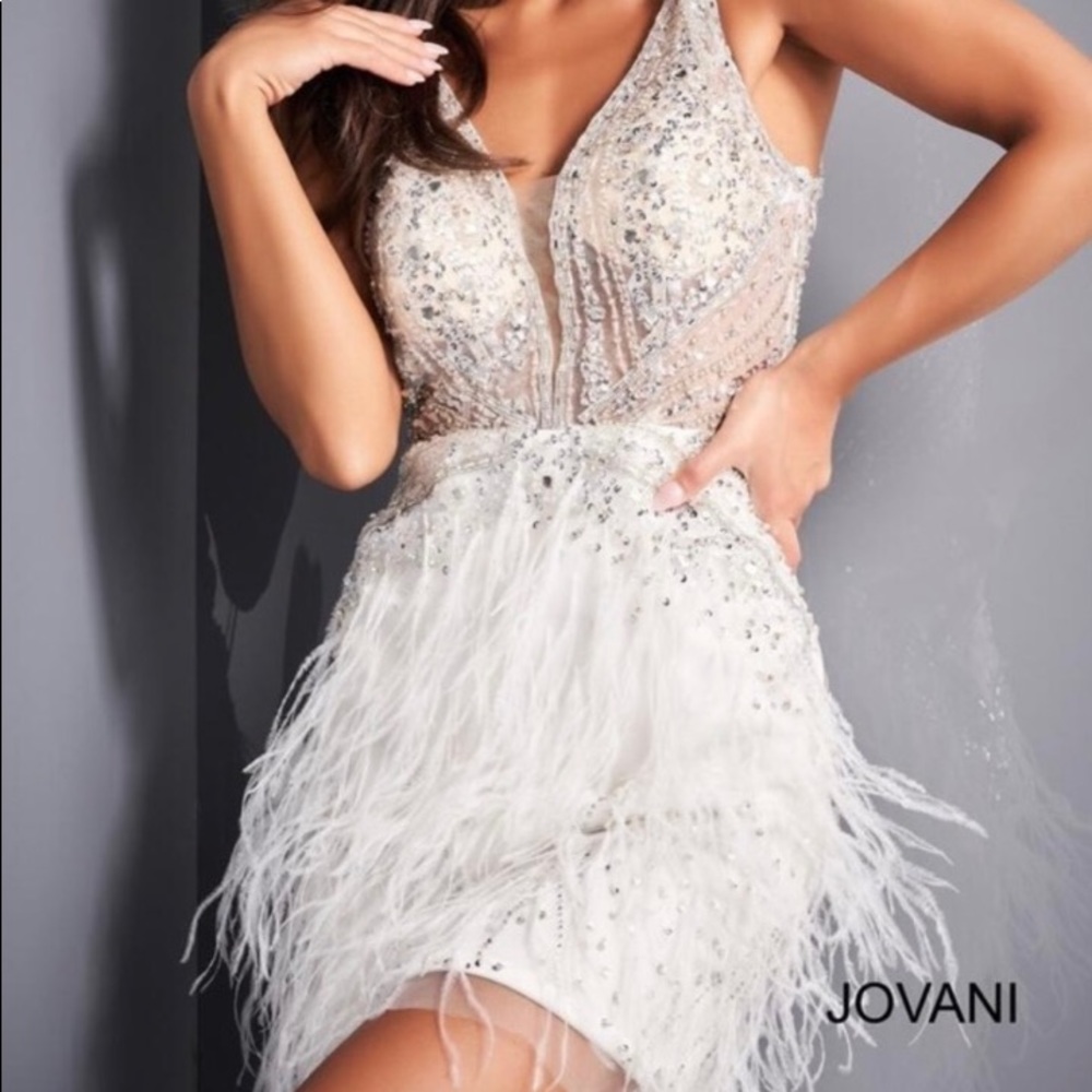 Jovani 04042 Sheer Bodice Short Dress. Never worn or altered and with tags!
